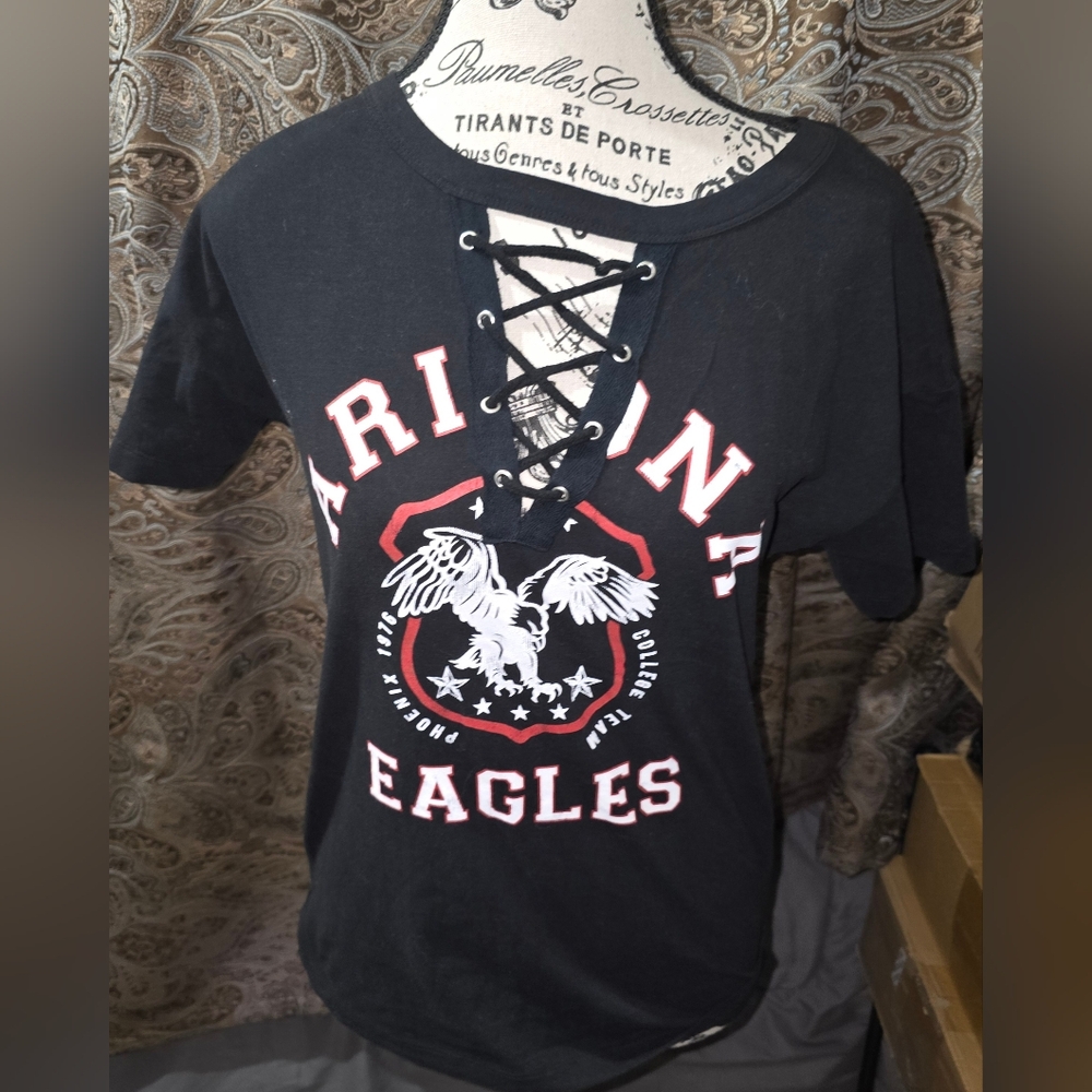 Arizona Eagles Black Lace-Up T-Shirt